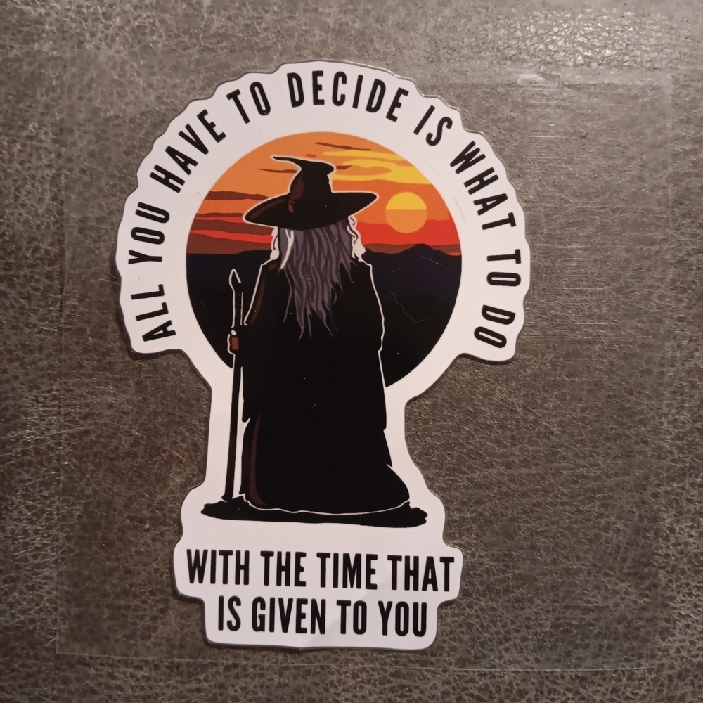 Sunset Gandalf The Grey Wizard Vinyl Sticker LOTR